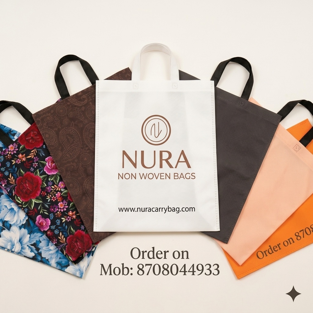 60 GSM Non Woven D Cut Loop Handle Bag